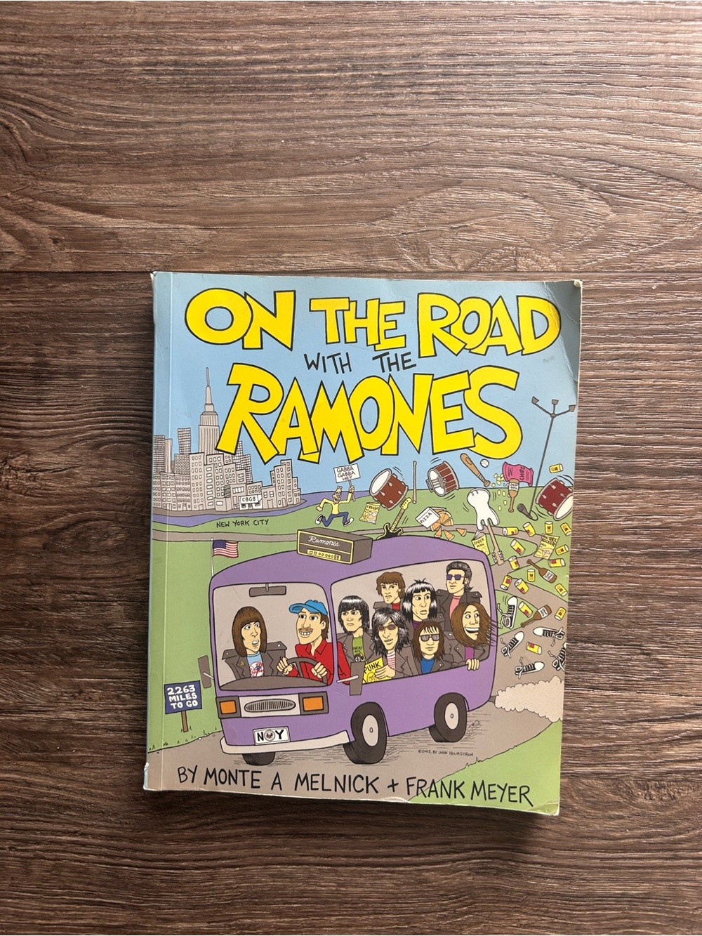 On The Road With The Ramones Paperback Book - Yellow & Purple Cover
